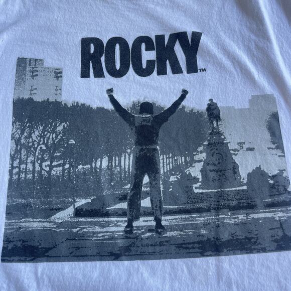 Rocky Shirt Mens 3XL White Classic Movie Philadelphia Steps Graphic Tee Boxing - Picture 3 of 9